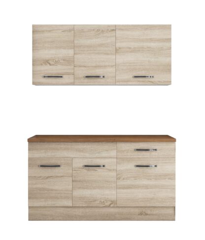 Bucatarie Sofia 140 cm, sonoma, blat termic nuc - imagine 5