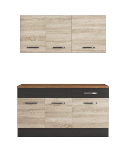 Bucatarie Sofia 140 cm, sonoma / wenge, blat termic nuc - imagine 5