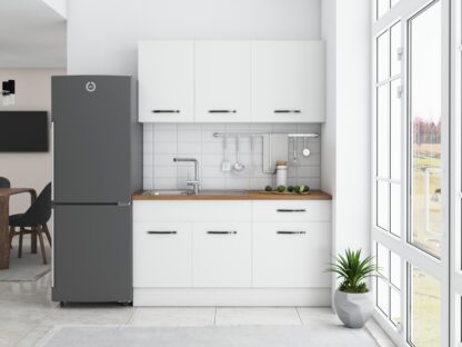Bucatarie Sofia 140 cm, alb, blat termic nuc - imagine 2