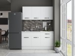 Bucatarie Sofia 140 cm, alb, blat termic alb - imagine 2