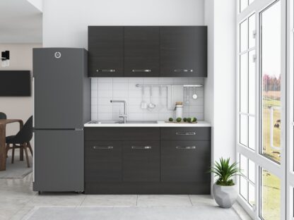Bucatarie Sofia 140 cm, wenge, blat termic alb - imagine 2