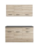 Bucatarie Sofia 140 cm, sonoma, blat termic wenge - imagine 5