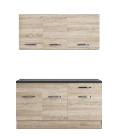 Bucatarie Sofia 140 cm, sonoma, blat termic wenge - imagine 5
