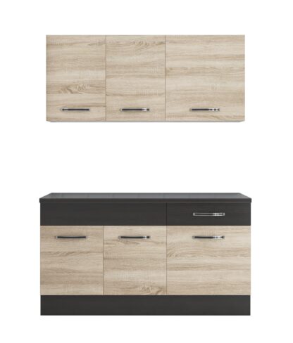 Bucatarie Sofia 140 cm, sonoma / wenge, blat termic wenge - imagine 5