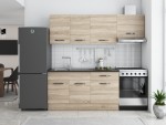 Bucatarie Sofia 200 cm, sonoma, blat termic wenge, corp hota - imagine 2