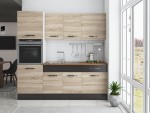 Bucatarie Sofia 200 cm, sonoma / wenge, blat termic nuc, corp cuptor incorporabil - imagine 2
