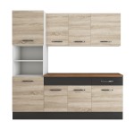 Bucatarie Sofia 200 cm, sonoma / wenge, blat termic nuc, corp cuptor incorporabil - imagine 5