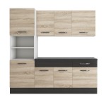Bucatarie Sofia 200 cm, sonoma / wenge, blat termic wenge, corp cuptor incorporabil - imagine 5