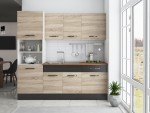 Bucatarie Sofia 200 cm, sonoma / wenge, blat termic nuc, corp cuptor incorporabil - imagine 3