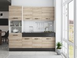 Bucatarie Sofia 200 cm, sonoma / wenge, blat termic wenge, corp cuptor incorporabil - imagine 3
