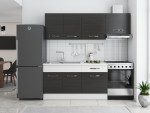 Bucatarie Sofia 200 cm, wenge / alb, blat termic alb, corp hota - imagine 2