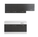 Bucatarie Sofia 200 cm, wenge / alb, blat termic alb, corp hota - imagine 5