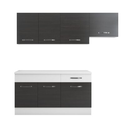 Bucatarie Sofia 200 cm, wenge / alb, blat termic alb, corp hota - imagine 5