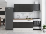 Bucatarie Sofia 200 cm, wenge / alb, blat termic nuc, corp hota - imagine 2