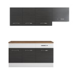 Bucatarie Sofia 200 cm, wenge / alb, blat termic nuc, corp hota - imagine 4