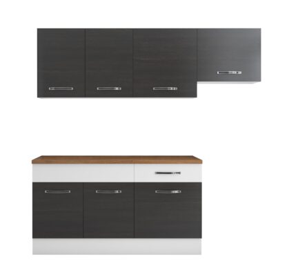 Bucatarie Sofia 200 cm, wenge / alb, blat termic nuc, corp hota - imagine 4