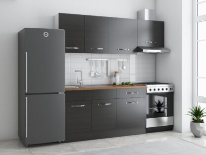 Bucatarie Sofia 200 cm, wenge, blat termic nuc, corp hota