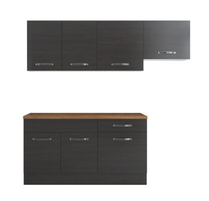 Bucatarie Sofia 200 cm, wenge, blat termic nuc, corp hota - imagine 5