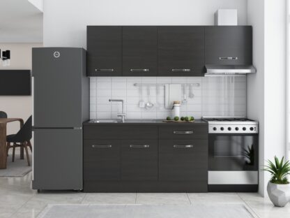 Bucatarie Sofia 200 cm, wenge, blat termic wenge, corp hota - imagine 2