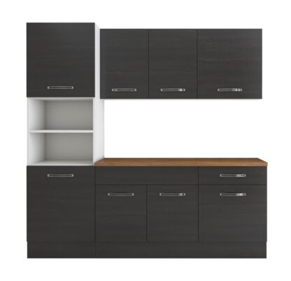 Bucatarie Sofia 200 cm, wenge, blat termic nuc, corp cuptor incorporabil - imagine 5