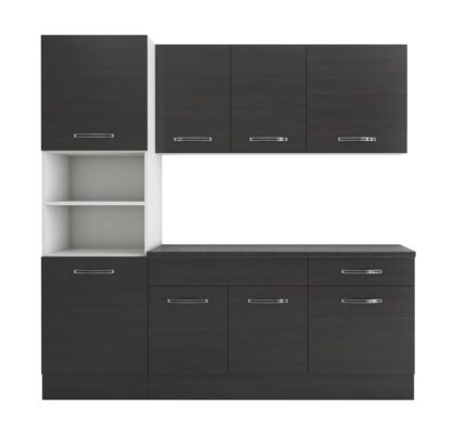 Bucatarie Sofia 200 cm, wenge, blat termic wenge, corp cuptor incorporabil - imagine 5