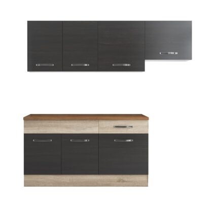 Bucatarie Sofia 200 cm, wenge / sonoma, blat termic nuc, corp hota - imagine 4