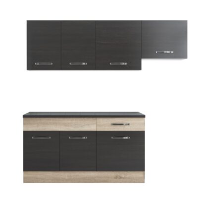 Bucatarie Sofia 200 cm, wenge / sonoma, blat termic wenge, corp hota - imagine 4