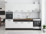 Bucatarie Sofia 260 cm, alb / wenge, blat termic nuc, corp cuptor incorporabil - imagine 2