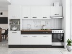 Bucatarie Sofia 260 cm, alb / wenge, blat termic nuc, corp cuptor incorporabil - imagine 3