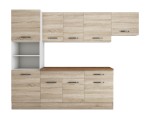 Bucatarie Sofia 260 cm, sonoma, blat termic nuc, corp cuptor incorporabil - imagine 6
