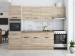 Bucatarie Sofia 260 cm, sonoma, blat termic nuc, corp cuptor incorporabil - imagine 2