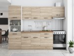Bucatarie Sofia 260 cm, sonoma, blat termic nuc, corp cuptor incorporabil - imagine 3