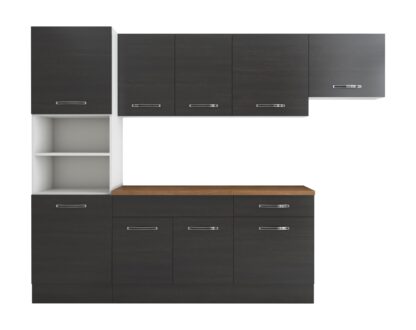 Bucatarie Sofia 260 cm, wenge, blat termic nuc, corp cuptor incorporabil - imagine 6