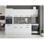 Bucatarie Sofia 260 cm, alb, blat termic alb, corp cuptor incorporabil - imagine 2