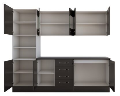 Bucatarie Alfa 240 cm, wenge, blat termic wenge, corp inalt cuptor - imagine 5