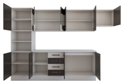 Bucatarie Alfa 300 cm, wenge / alb, blat termic alb, corp inalt cuptor si corp hota - imagine 5