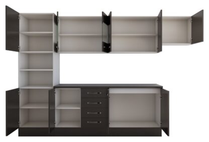 Bucatarie Alfa 300 cm, wenge, blat termic wenge, corp inalt cuptor si corp hota - imagine 5