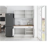 Bucatarie Sofia 140 cm, alb, blat termic nuc - imagine 3