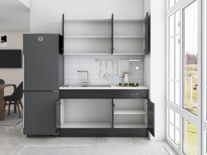 Bucatarie Sofia 140 cm, wenge, blat termic alb - imagine 3