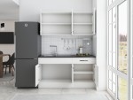 Bucatarie Sofia 140 cm, alb, blat termic alb - imagine 3