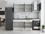 Bucatarie Sofia 200 cm, wenge / alb, blat termic wenge, corp hota - imagine 3