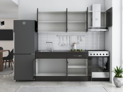 Bucatarie Sofia 200 cm, wenge, blat termic wenge, corp hota - imagine 3