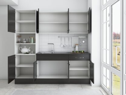 Bucatarie Sofia 200 cm, wenge, blat termic wenge, corp cuptor incorporabil - imagine 4