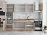 Bucatarie Sofia 260 cm, sonoma, blat termic nuc, corp cuptor incorporabil - imagine 4