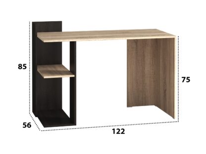 Birou Coral, sonoma / wenge, 122x56x75 cm - imagine 2