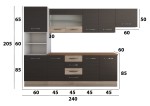 Bucatarie Alfa 300 cm, wenge / sonoma, blat termic nuc, corp inalt cuptor si corp hota - imagine 4