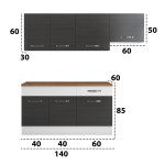 Bucatarie Sofia 200 cm, wenge / alb, blat termic nuc, corp hota - imagine 5