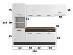 Bucatarie Sofia 260 cm, alb / wenge, blat termic nuc, corp cuptor incorporabil - imagine 5