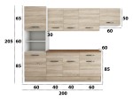 Bucatarie Sofia 260 cm, sonoma, blat termic nuc, corp cuptor incorporabil - imagine 5