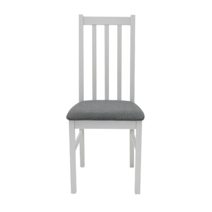 Scaun din lemn masiv de fag tapitat cu stofa S-38 Boss10 B10, alb - imagine 2